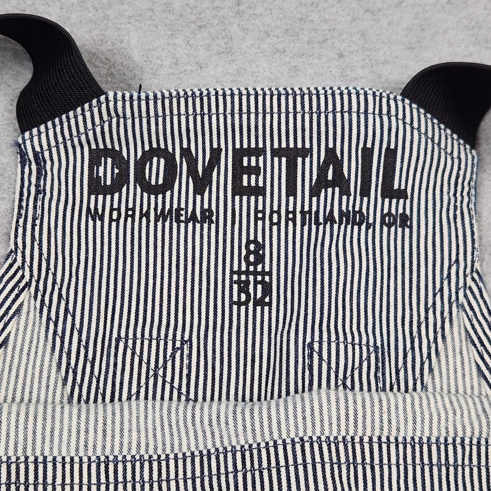 Dovetail Workwear Freshly Overalls 8/32 Indigo Stripe Stretch Denim Double Knee - Picture 7 of 15